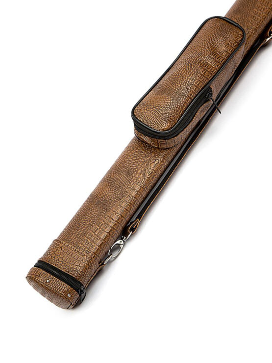 Hard Case for billiard cue with big pocket Classik Brown croc | AmazeCues.com