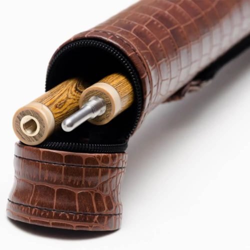 Hard Cue Case brown crocodile